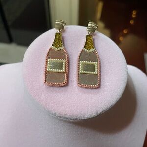 Holiday Gold and Pink Champagne Earrings